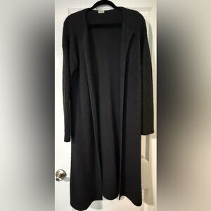 HALOGEN Cashmere Women's Dark Gray Open Front Sweater - Size Small